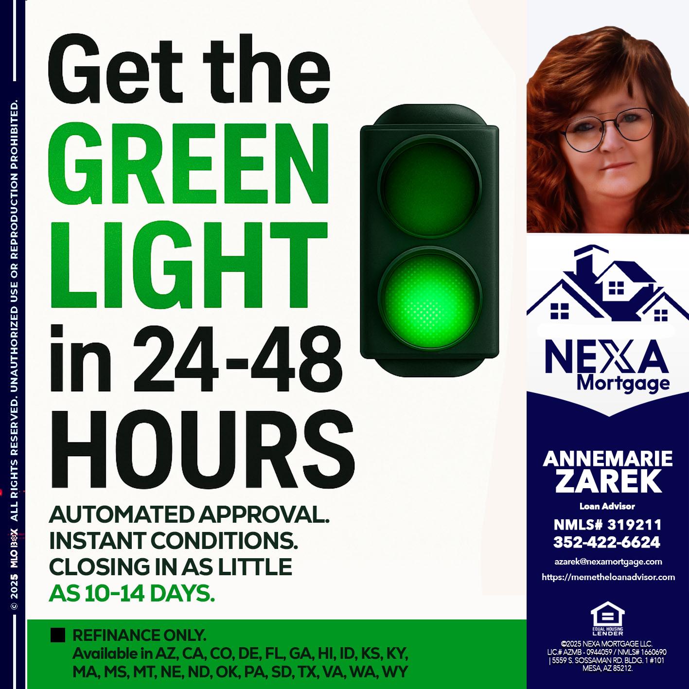 GET THE GREEN LIGHT - AnneMarie Zarek -Mortgage Loan Originator