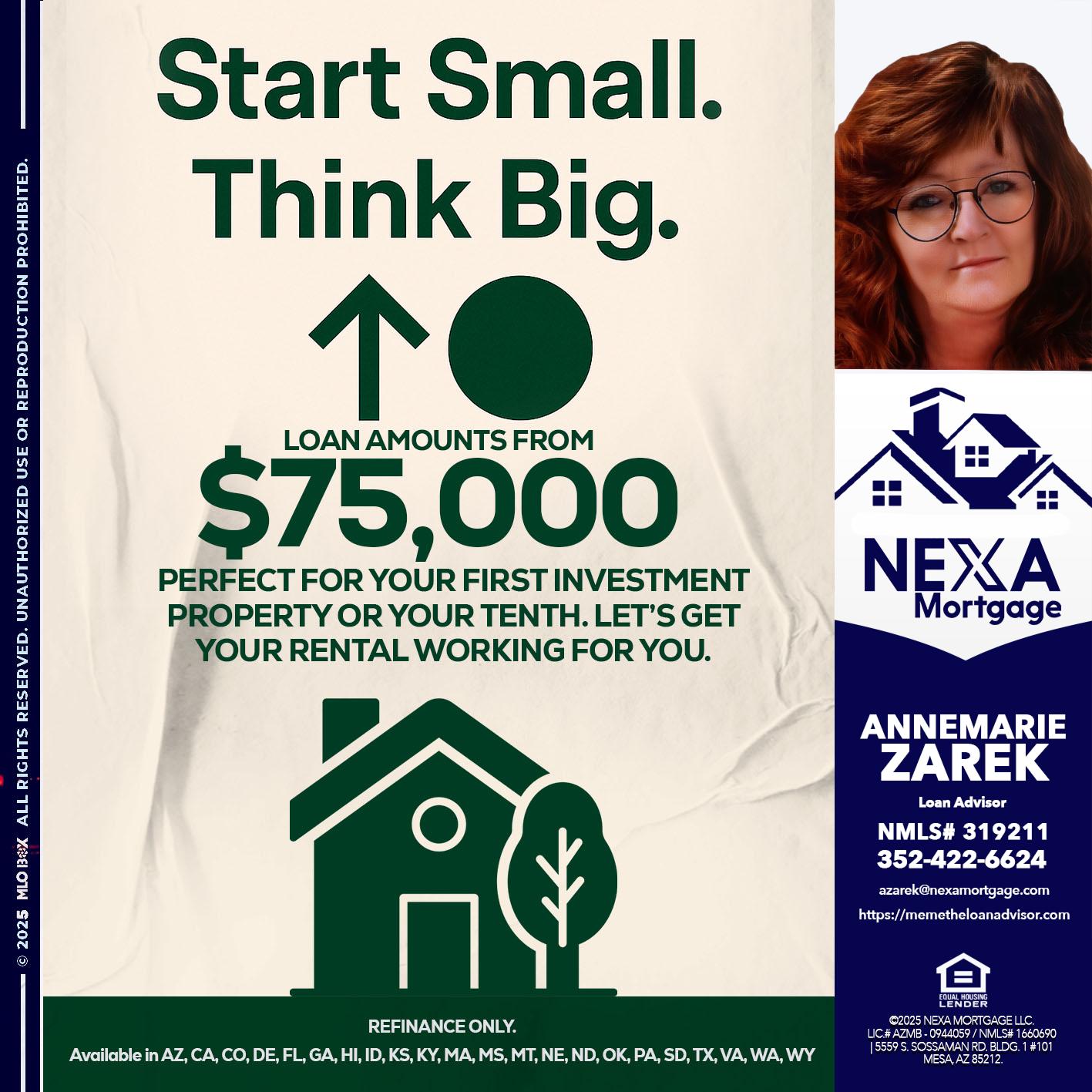 START SMALL - AnneMarie Zarek -Mortgage Loan Originator