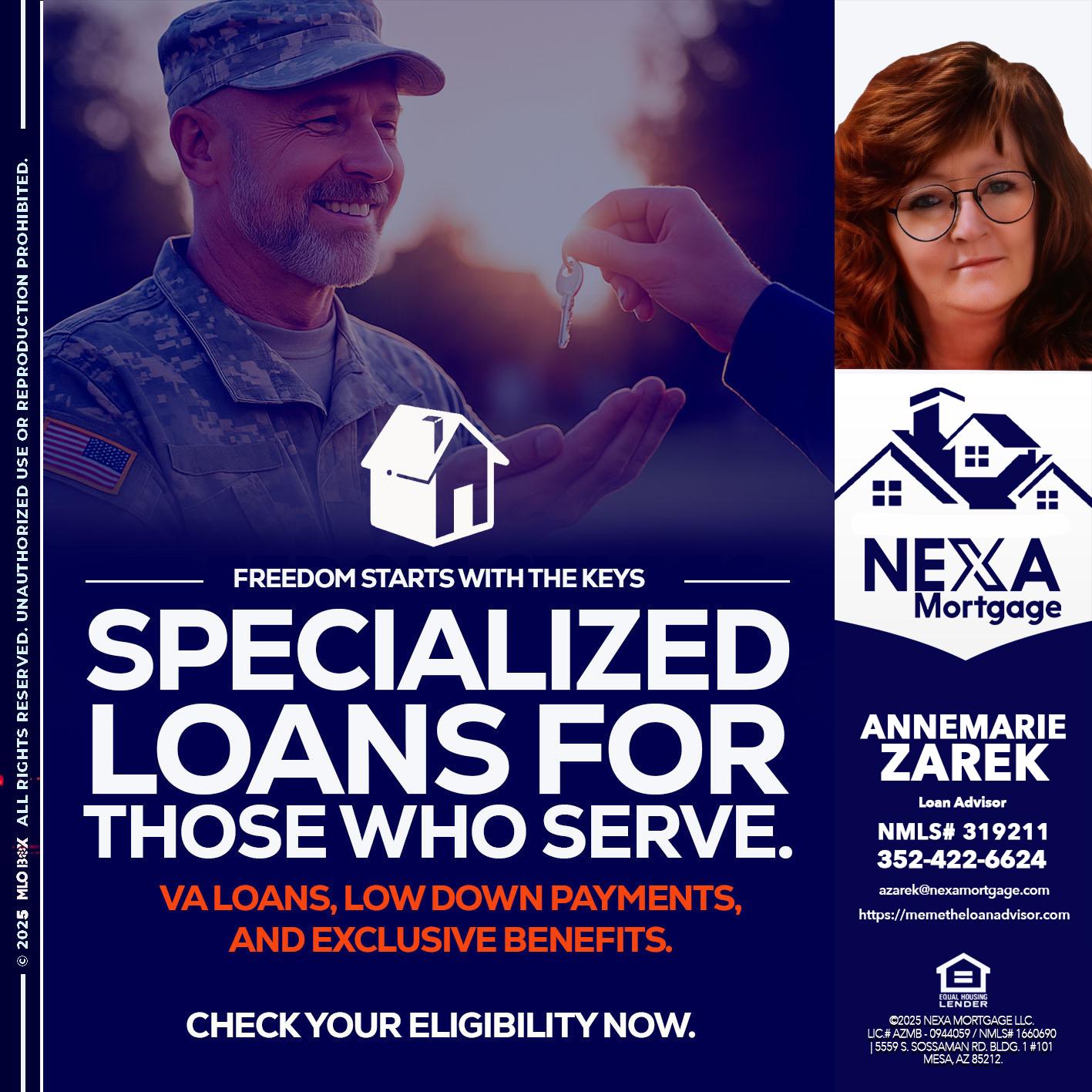 SPECIALIZED LOANS - AnneMarie Zarek -Mortgage Loan Originator