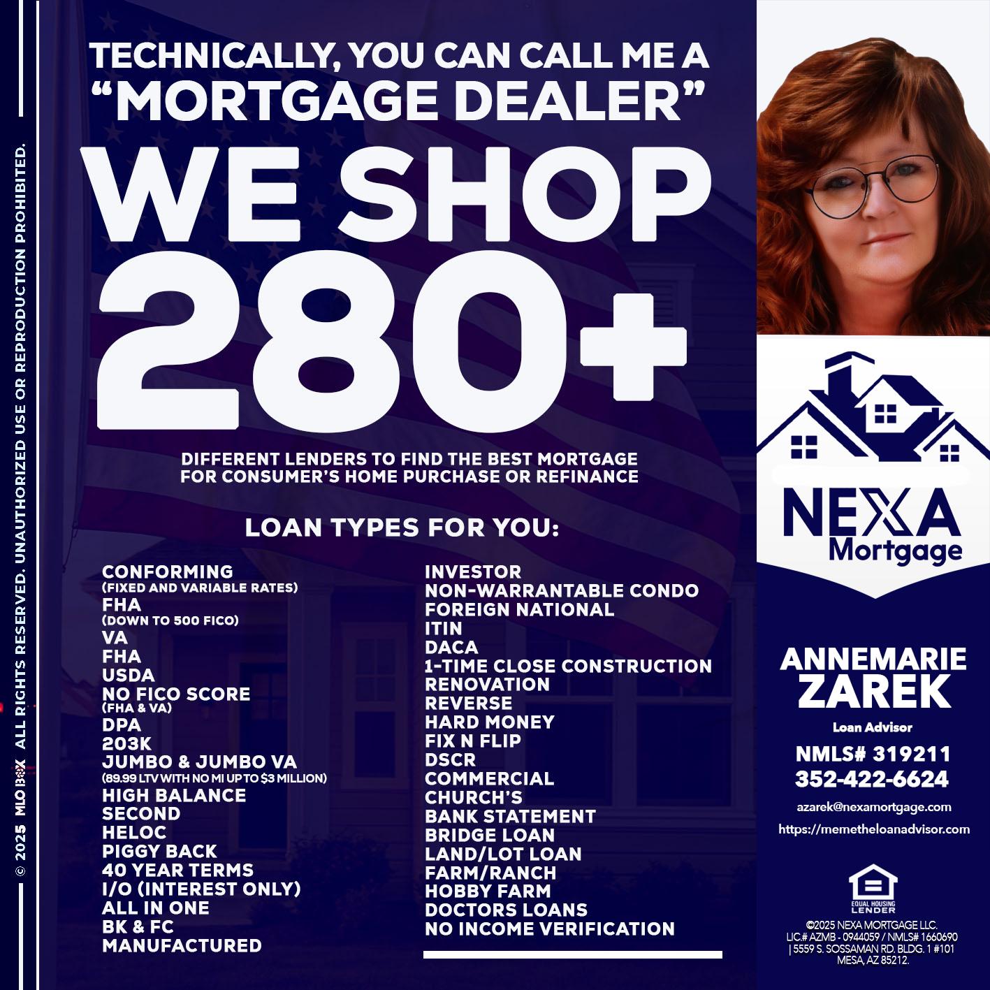 WE SHOP 280 + - AnneMarie Zarek -Mortgage Loan Originator
