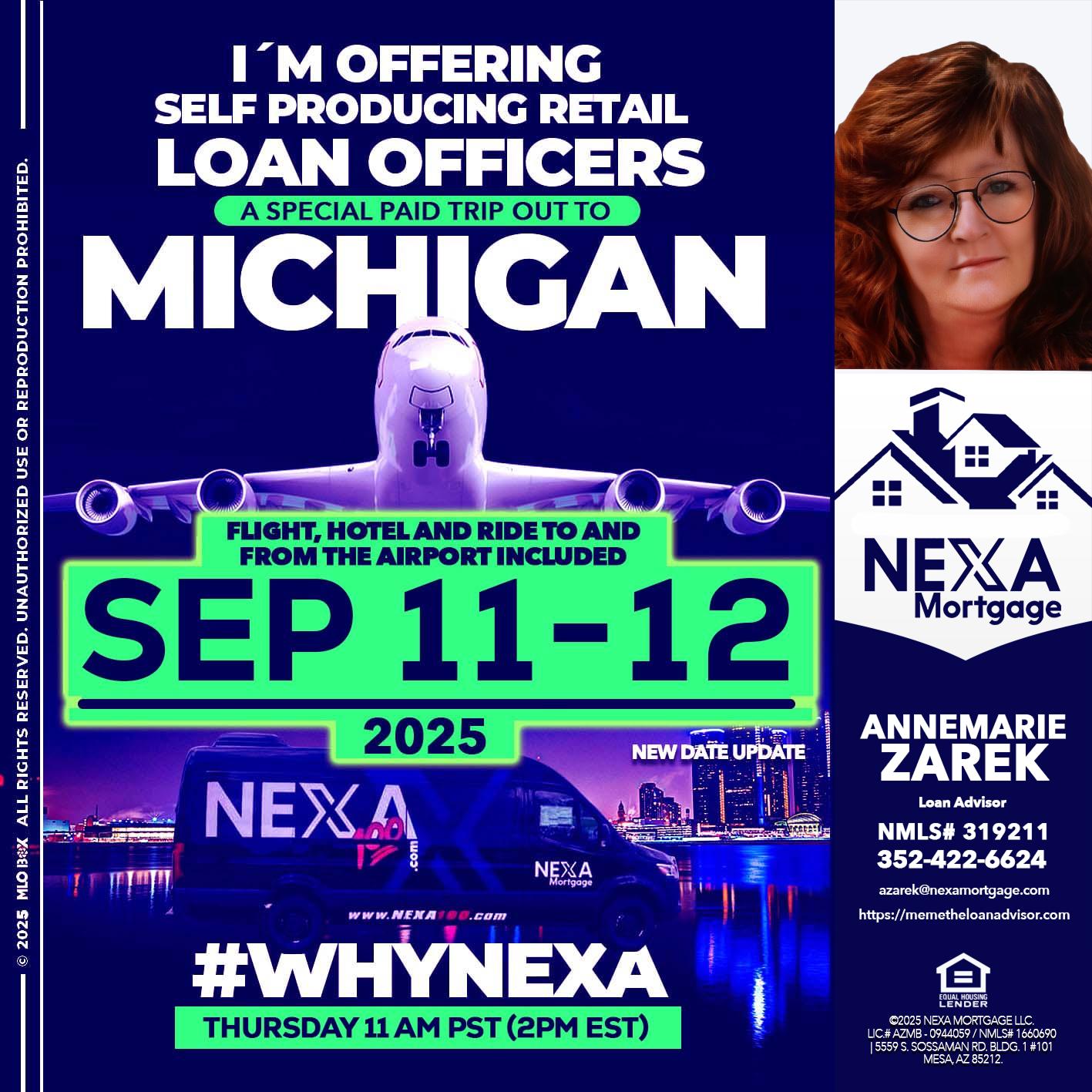 michigan sep 11-12 - AnneMarie Zarek -Mortgage Loan Originator