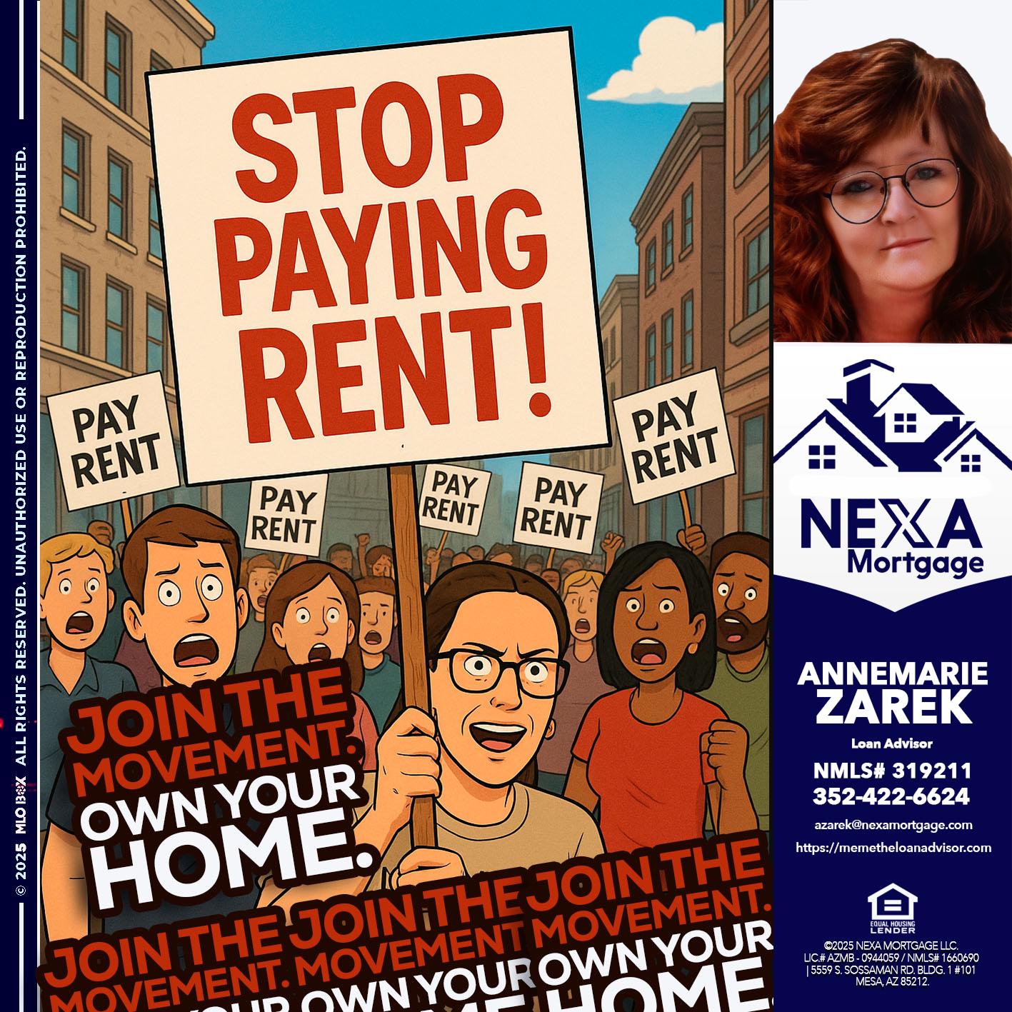 stop paying rent - AnneMarie Zarek -Mortgage Loan Originator
