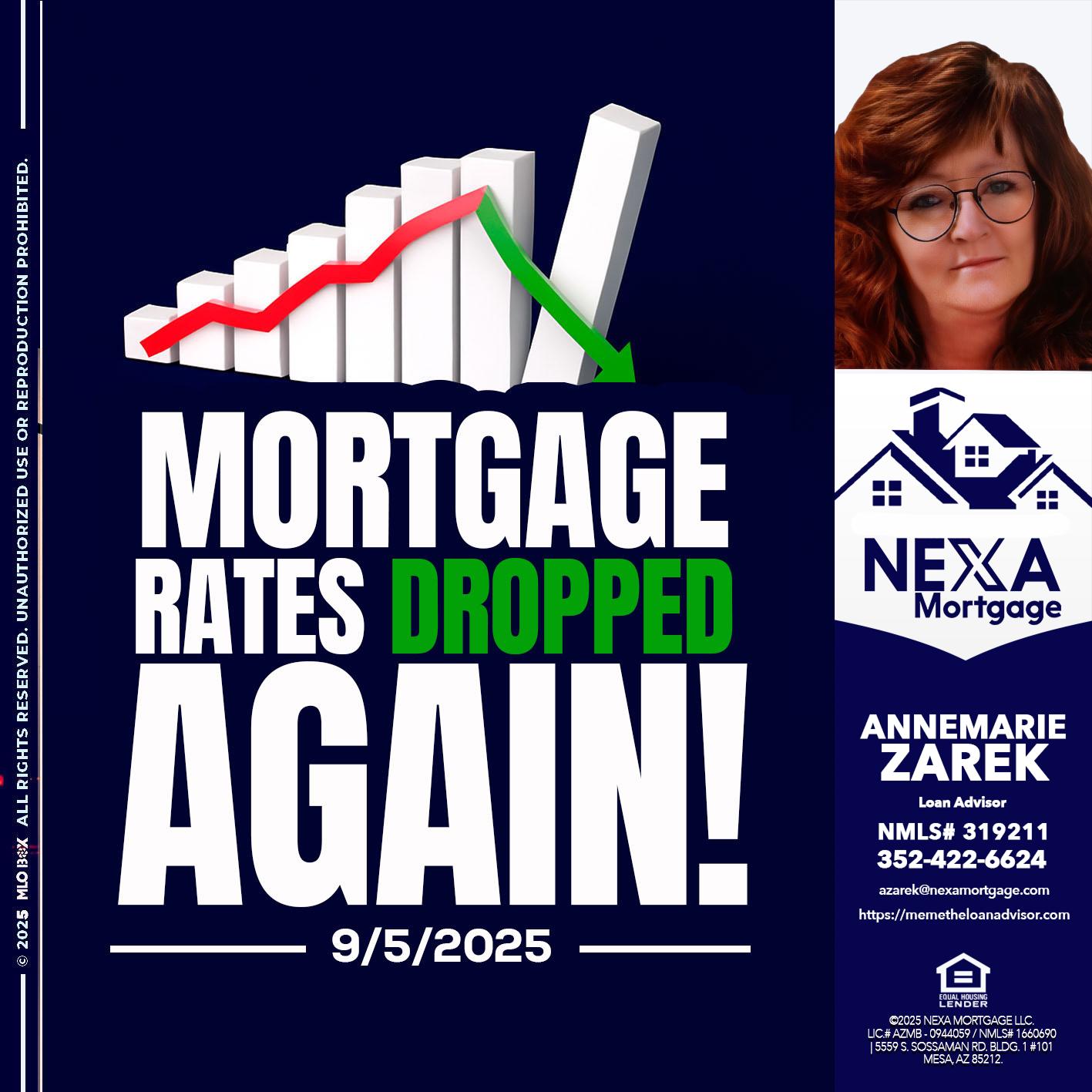 RATES DROP - AnneMarie Zarek -Mortgage Loan Originator