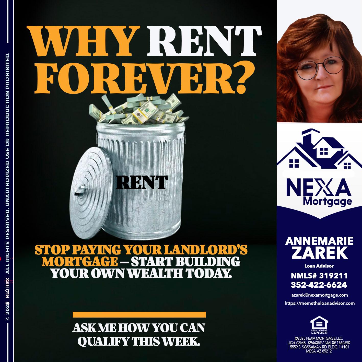 why rent? - AnneMarie Zarek -Mortgage Loan Originator why rent? - AnneMarie Zarek -Mortgage Loan Originator