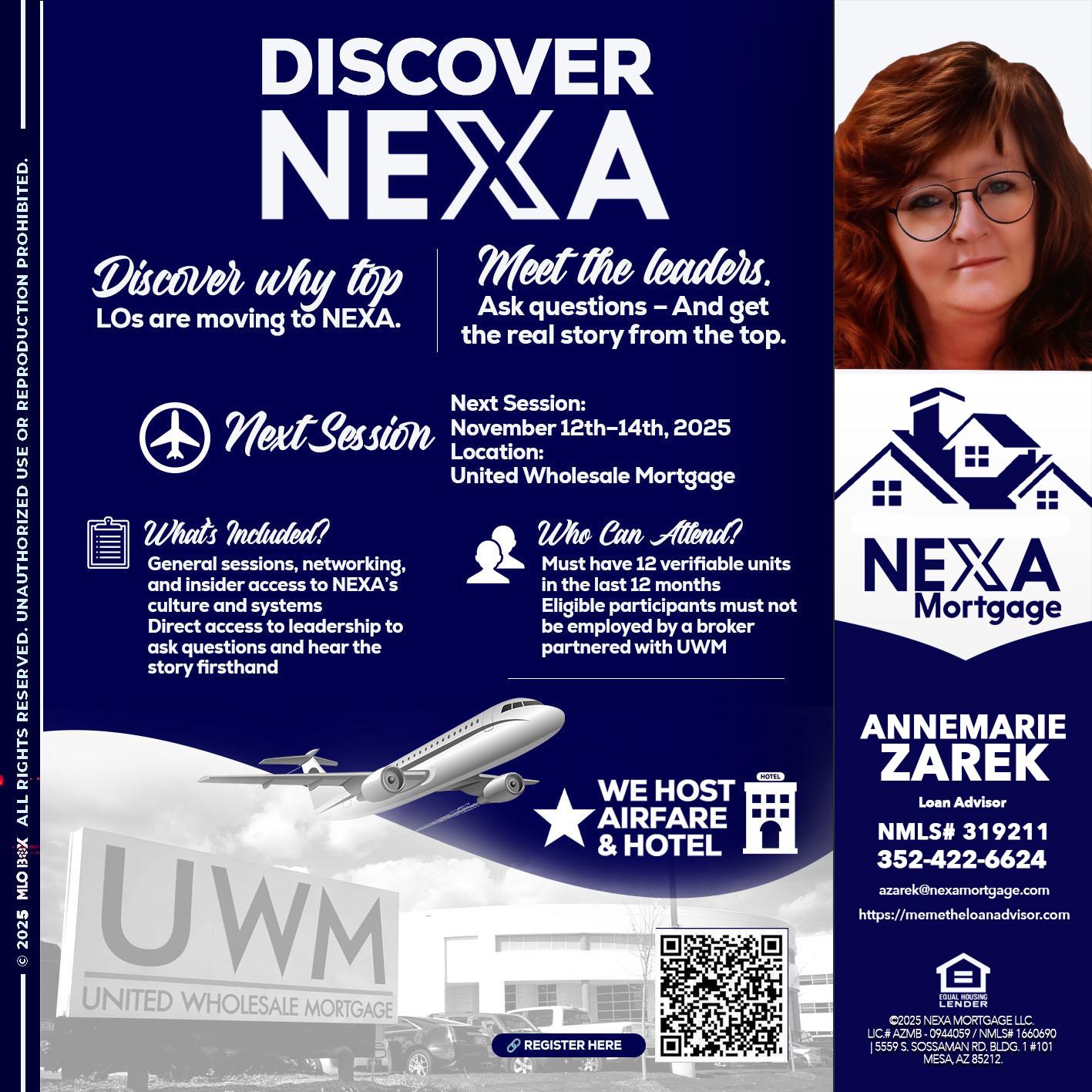 DISCOVER NEXA - AnneMarie Zarek -Mortgage Loan Originator DISCOVER NEXA - AnneMarie Zarek -Mortgage Loan Originator