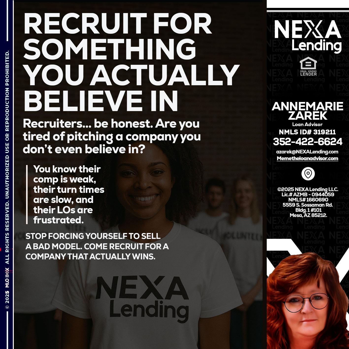 RECRUITING - AnneMarie Zarek -Mortgage Loan Originator