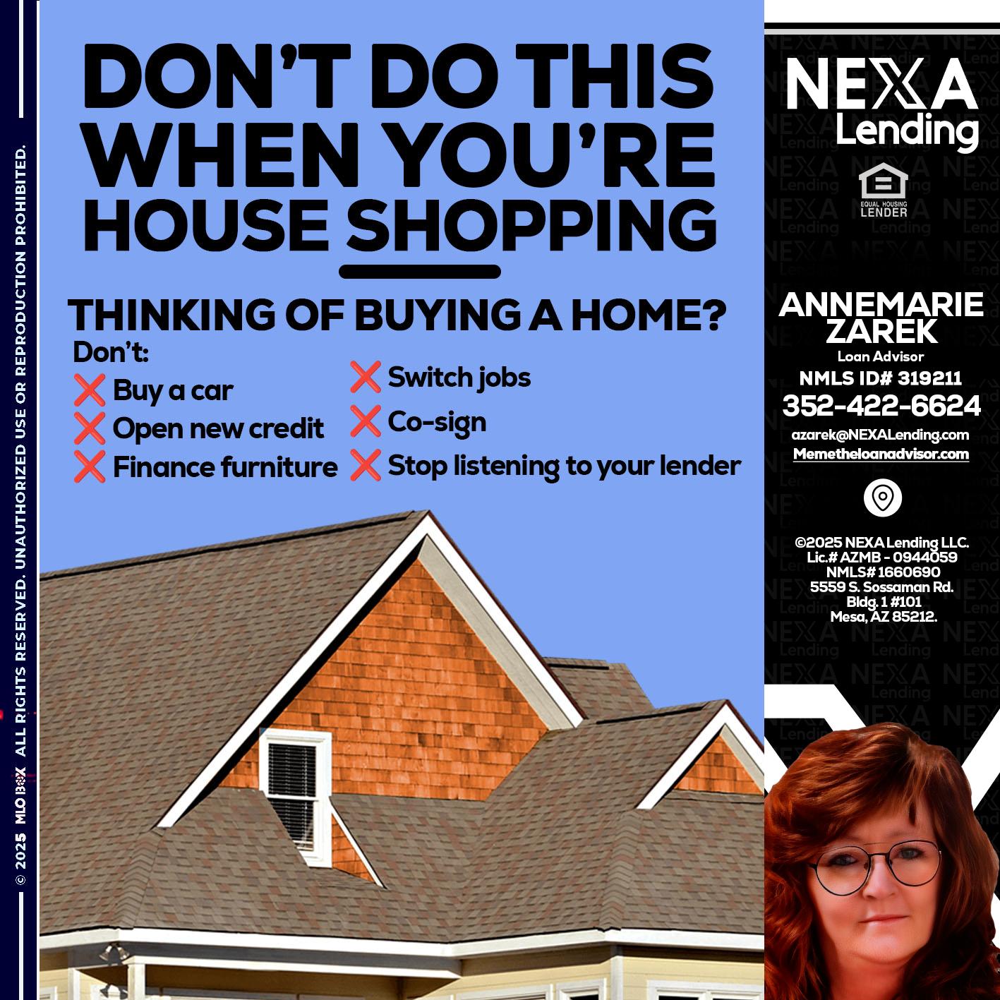 DONT DO THIS - AnneMarie Zarek -Mortgage Loan Originator