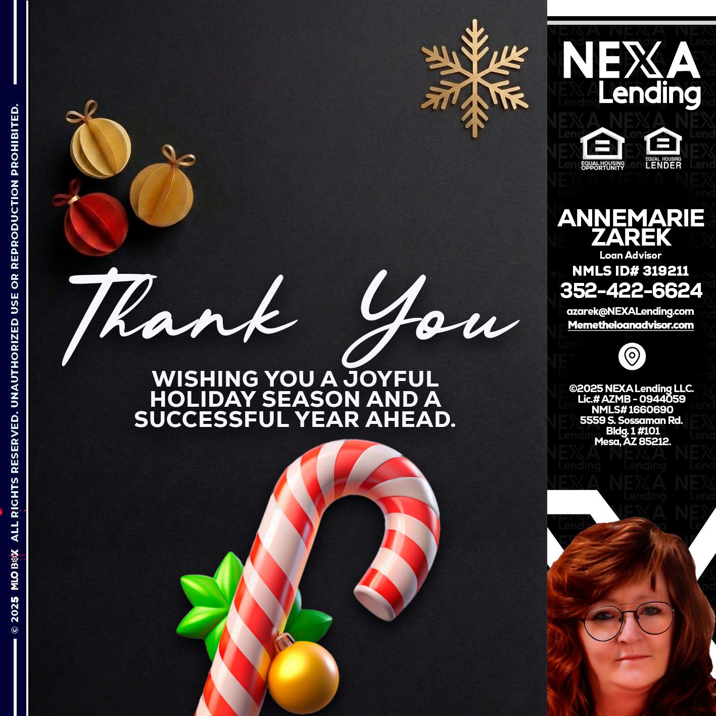 THANK YOU - AnneMarie Zarek -Mortgage Loan Originator