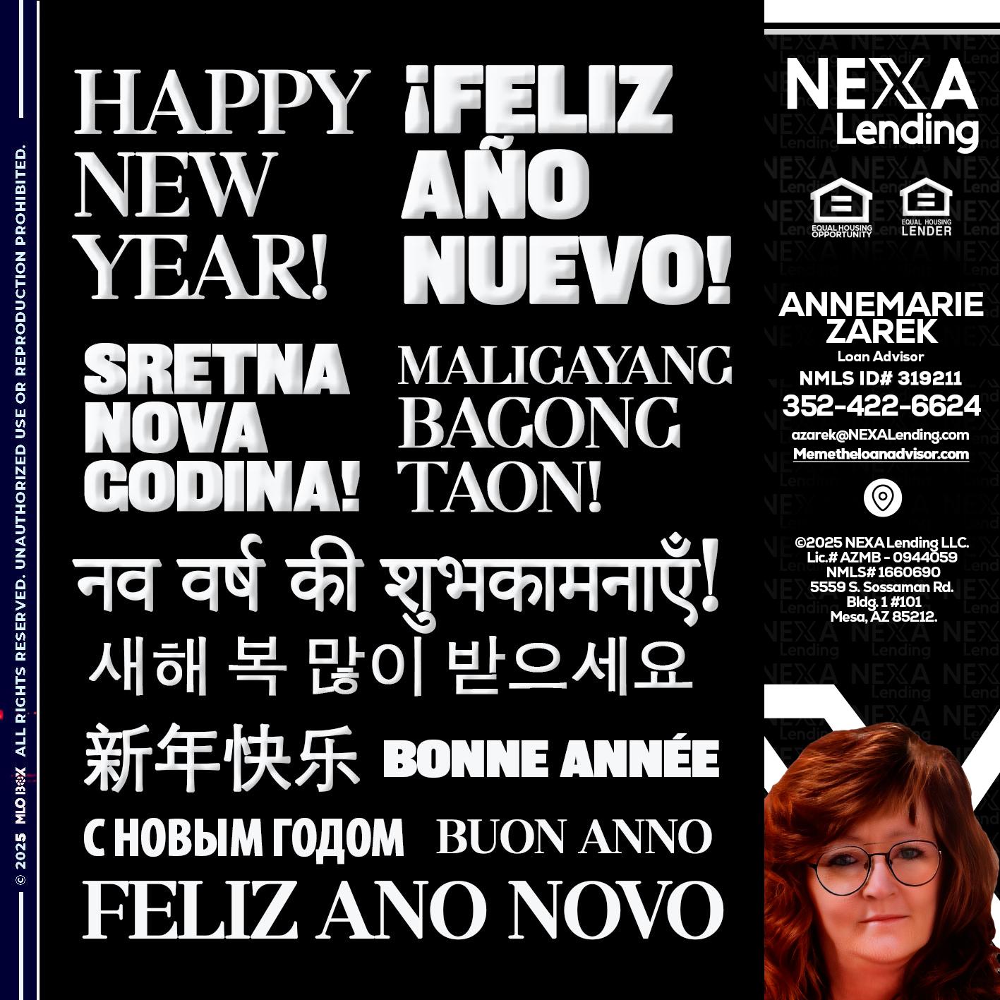 HAPPY NEW YEAR - AnneMarie Zarek -Mortgage Loan Originator
