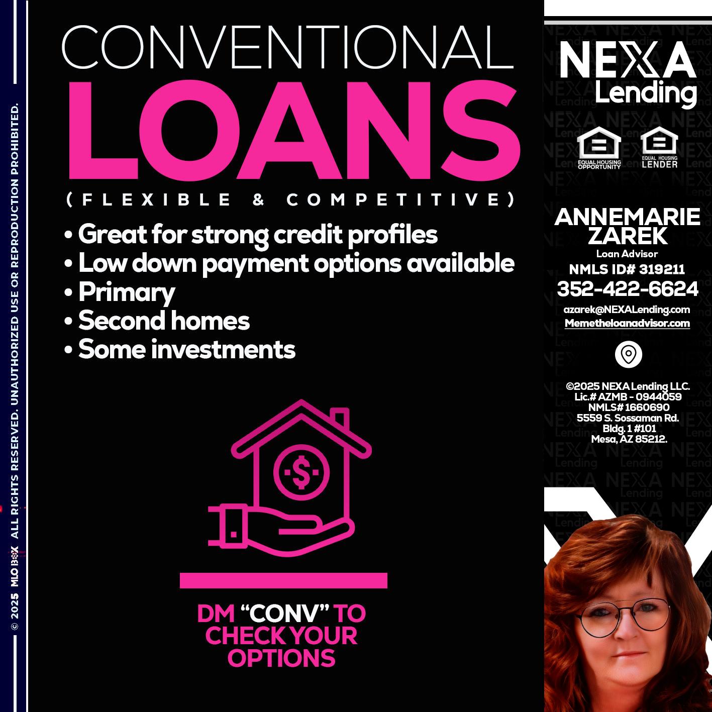 CONVENTIONAL LOANS - AnneMarie Zarek -Mortgage Loan Originator