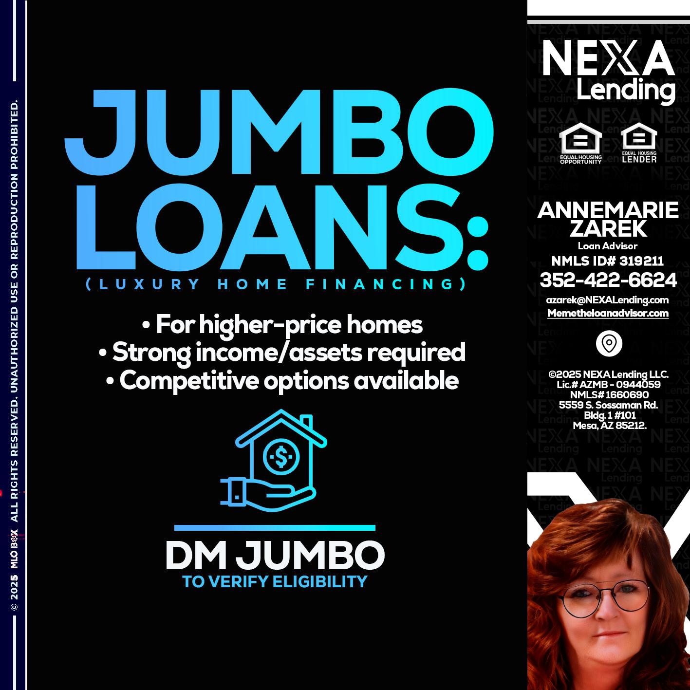 JUMBO LOANS - AnneMarie Zarek -Mortgage Loan Originator