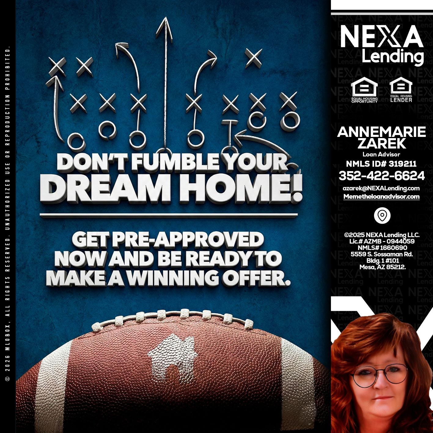 dont fumble - AnneMarie Zarek -Mortgage Loan Originator