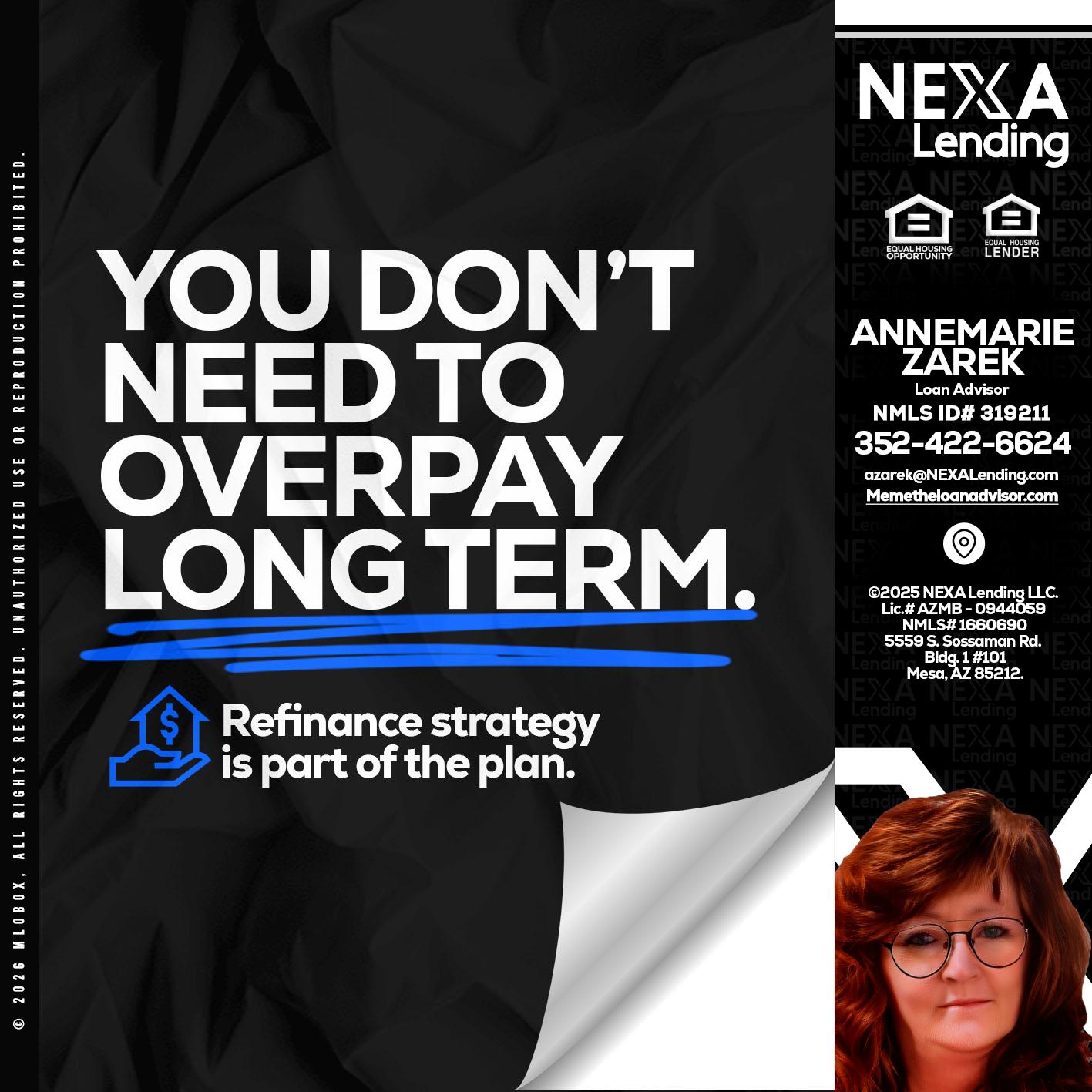 you don't need - AnneMarie Zarek -Mortgage Loan Originator