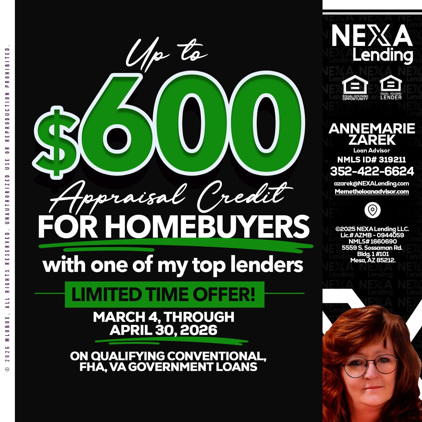 UP TO 600 - AnneMarie Zarek -Mortgage Loan Originator