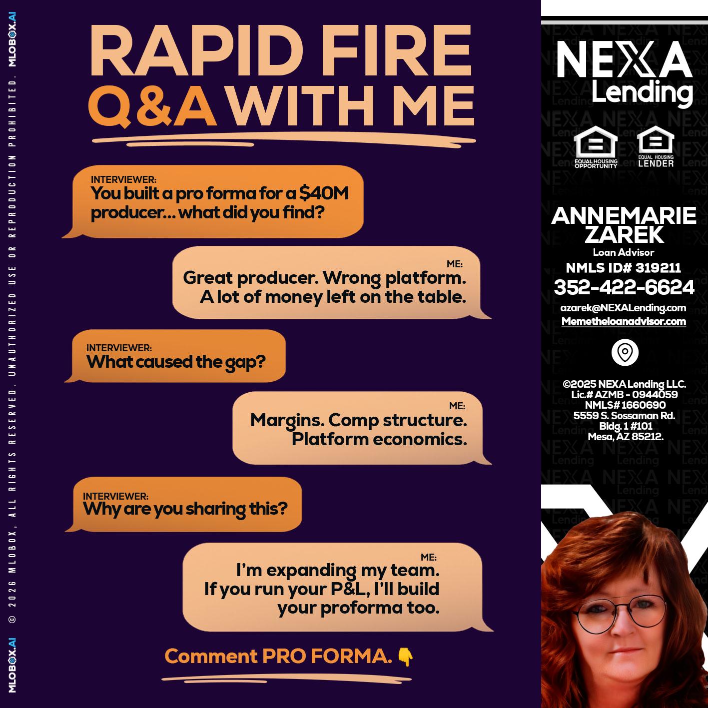 RAPID FIRE - AnneMarie Zarek -Mortgage Loan Originator