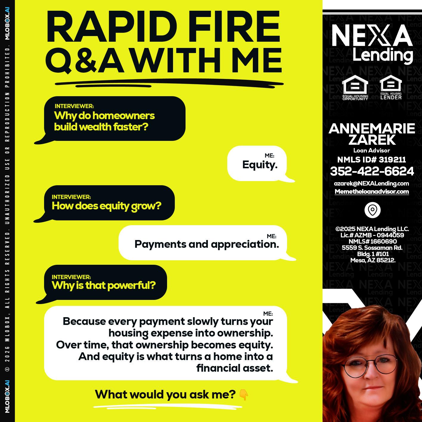 RAPID FIRE Q&A - AnneMarie Zarek -Mortgage Loan Originator