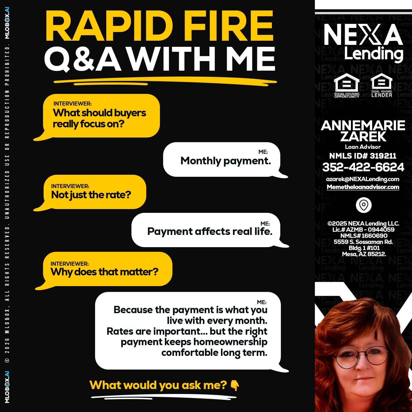 RAPID FIRE Q&A - AnneMarie Zarek -Mortgage Loan Originator