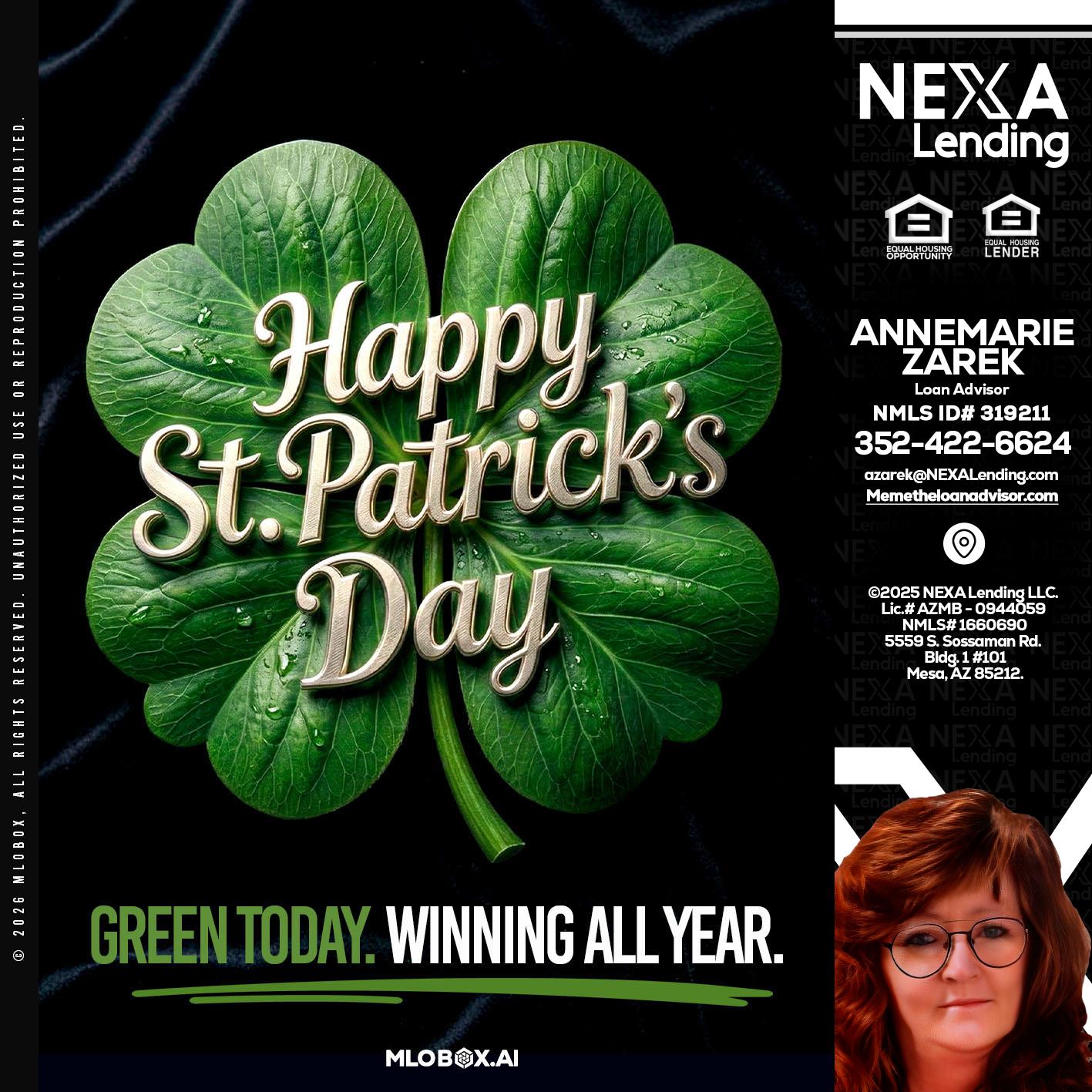 happy st. Patricks day - AnneMarie Zarek -Mortgage Loan Originator