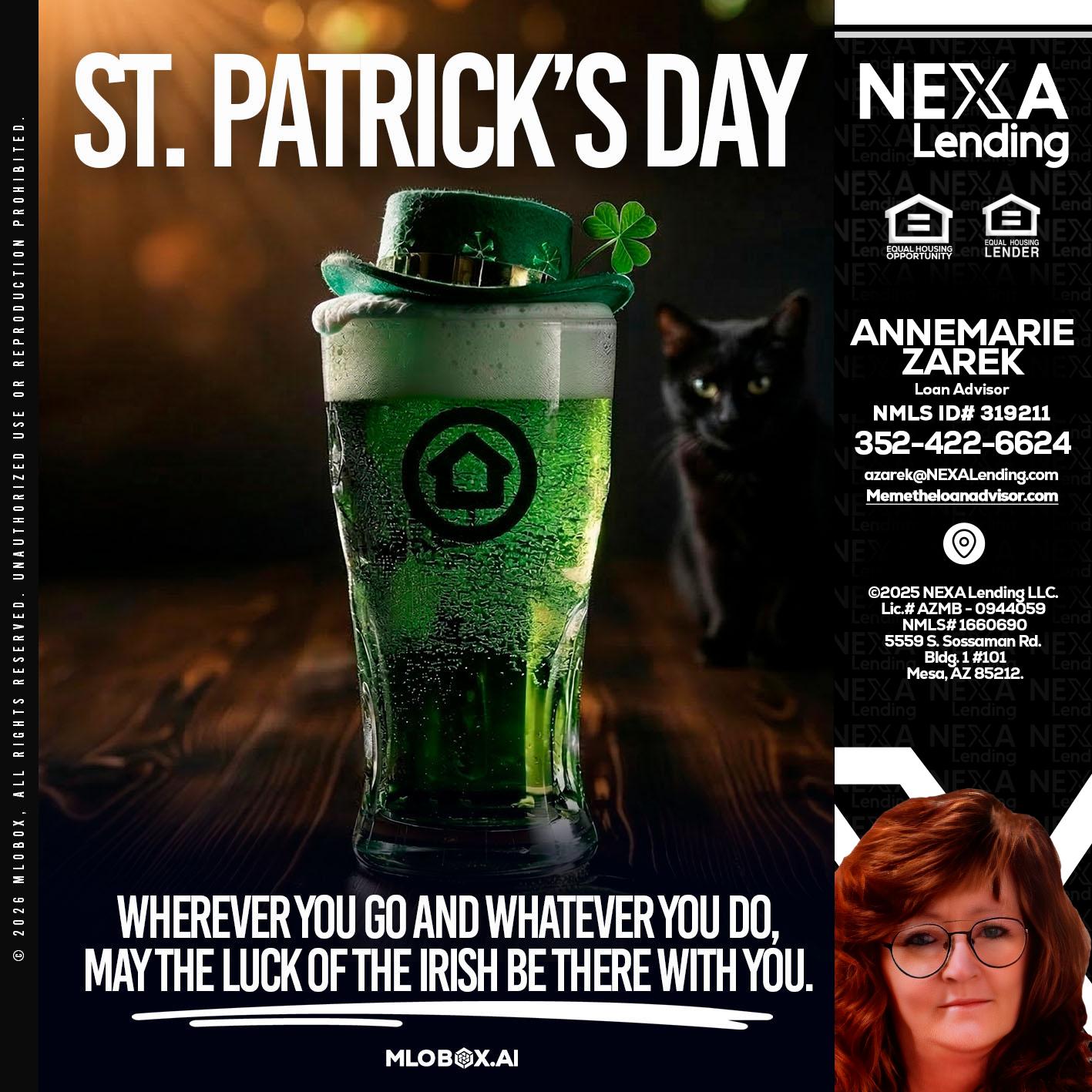 st. Patricks day - AnneMarie Zarek -Mortgage Loan Originator