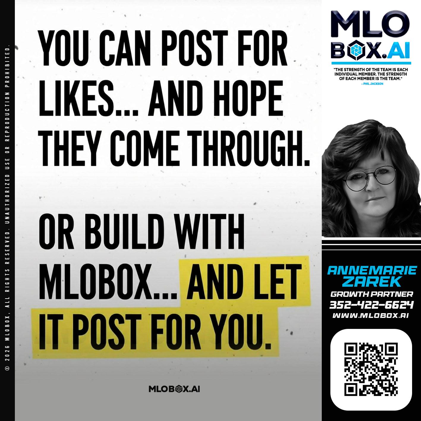 you can post - AnneMarie Zarek -Mortgage Loan Originator