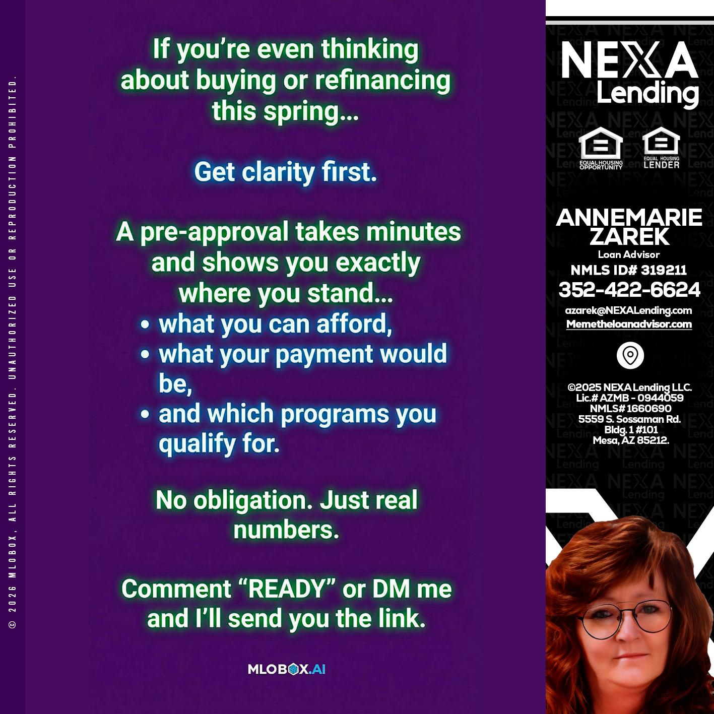 IF YOU THINKING - AnneMarie Zarek -Mortgage Loan Originator