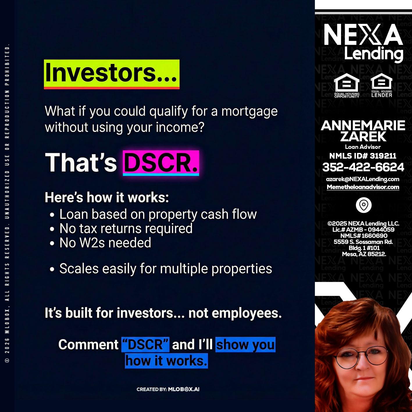 INVESTORS - AnneMarie Zarek -Mortgage Loan Originator