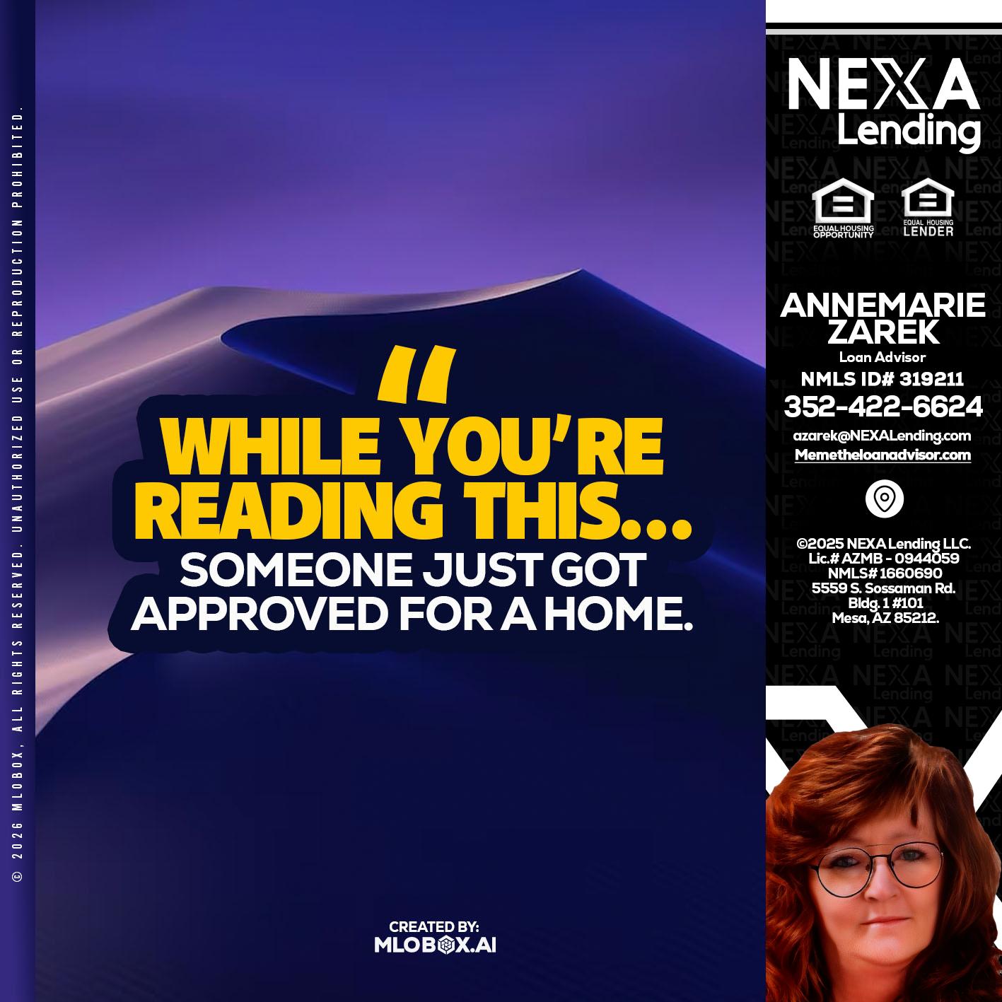 WHILE YOU - AnneMarie Zarek -Mortgage Loan Originator