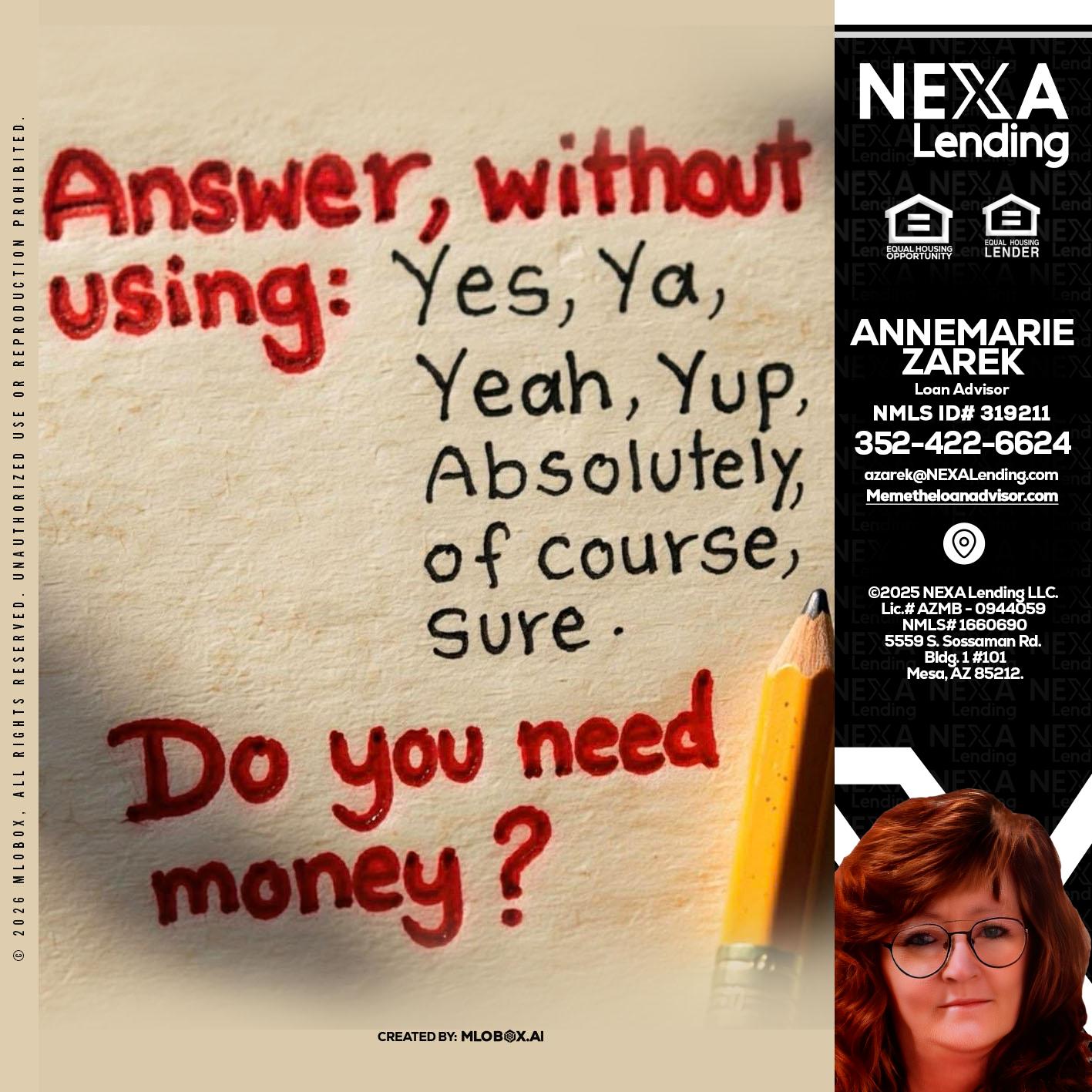 answer without - AnneMarie Zarek -Mortgage Loan Originator