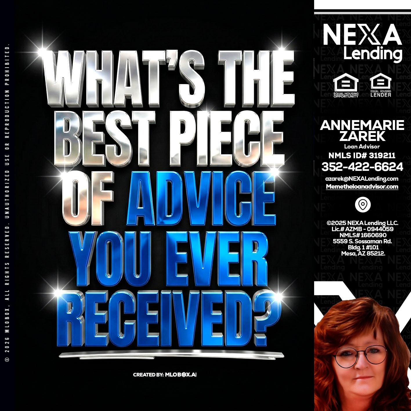 WHATS THE BEST - AnneMarie Zarek -Mortgage Loan Originator