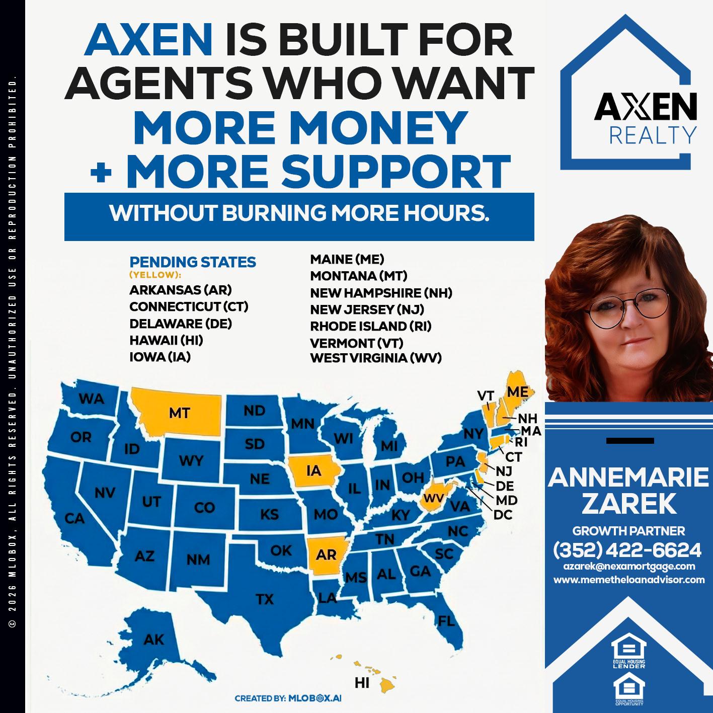 AXEN IS BUILT FOR AGENTS - AnneMarie Zarek -Mortgage Loan Originator