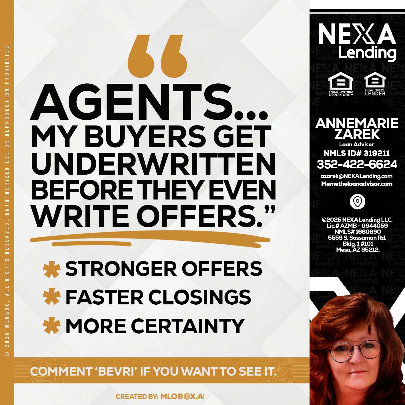 agents - AnneMarie Zarek -Mortgage Loan Originator