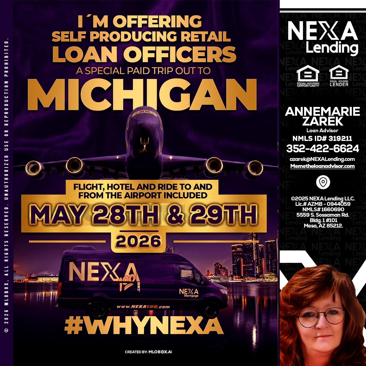 MICHIGAN - AnneMarie Zarek -Mortgage Loan Originator