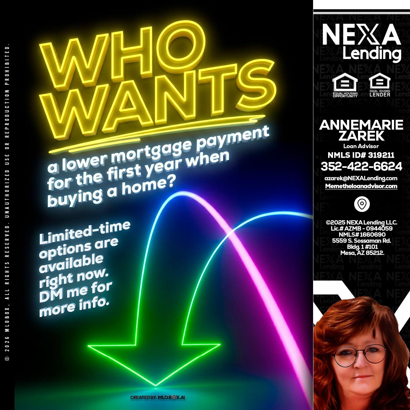 WHO WANTS - AnneMarie Zarek -Mortgage Loan Originator