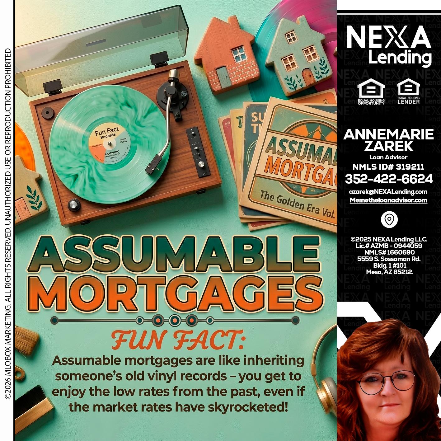 ASSUMABLE MORTGAGES - AnneMarie Zarek -Mortgage Loan Originator