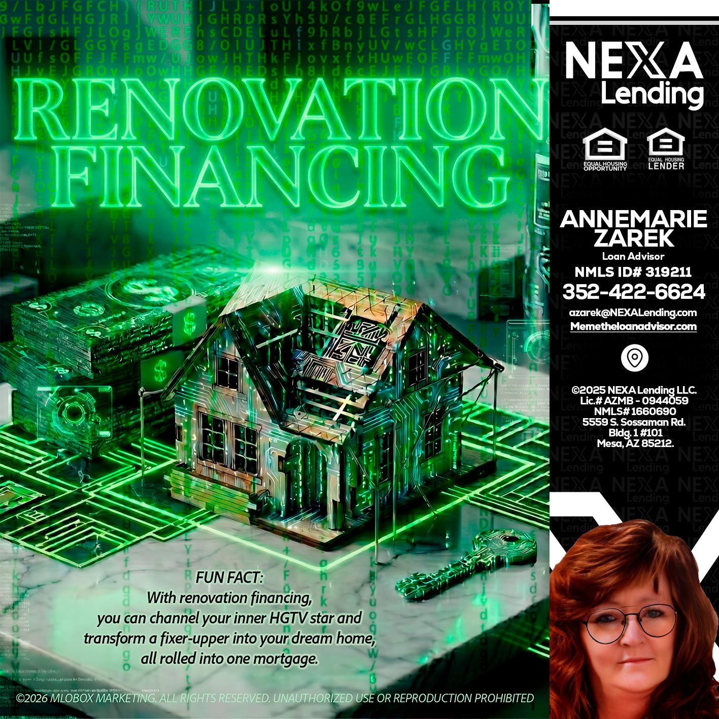 RENOVATION FINANCING - AnneMarie Zarek -Mortgage Loan Originator