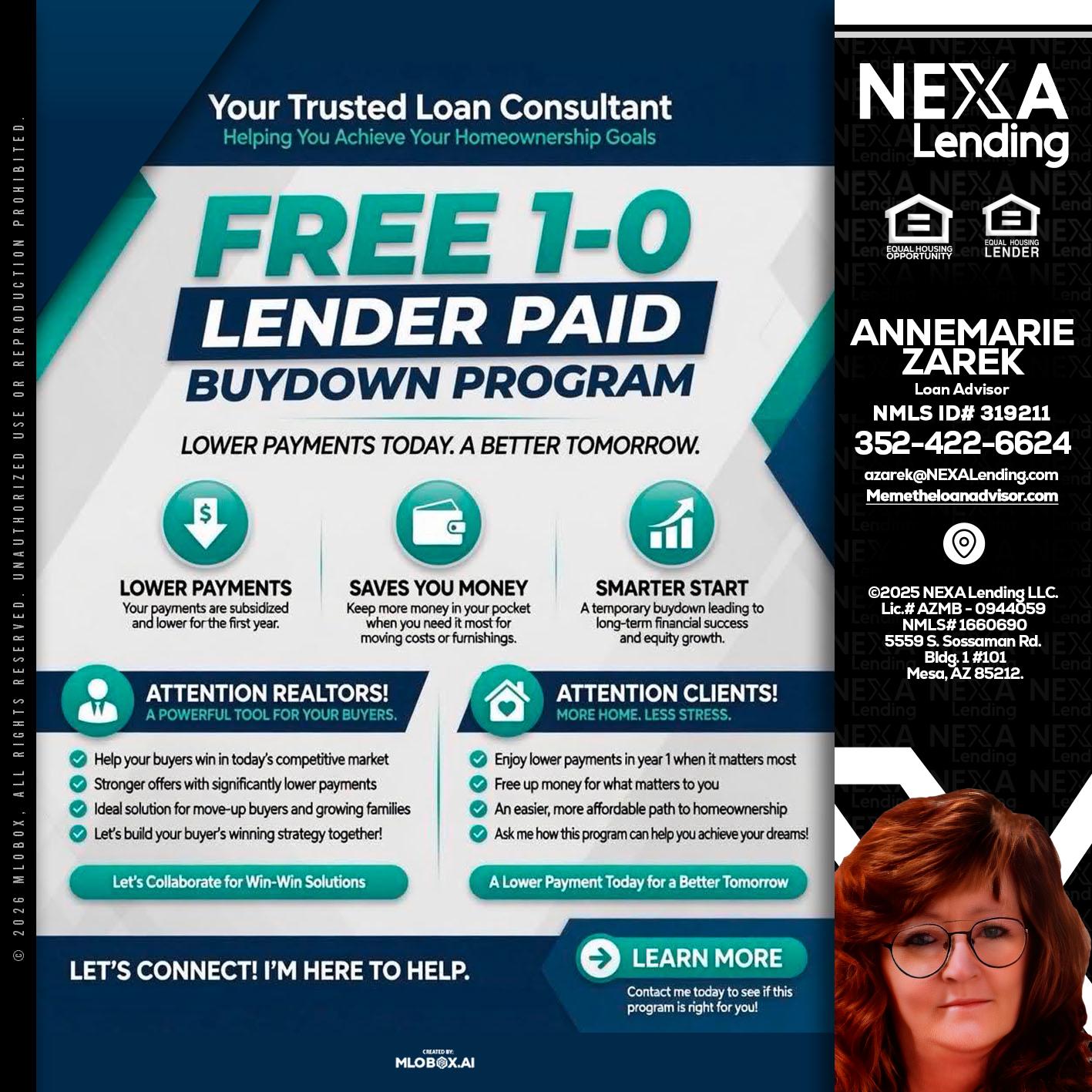 FREE 1-0 - AnneMarie Zarek -Mortgage Loan Originator