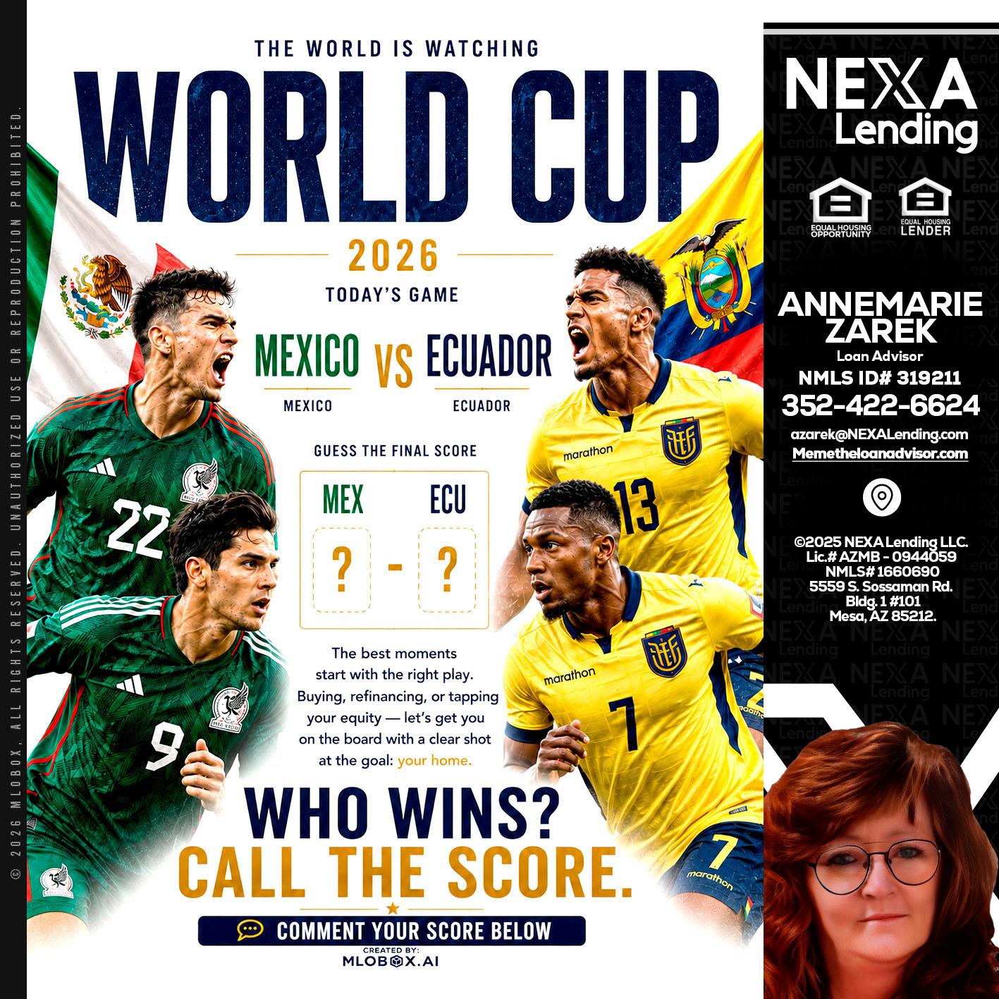 WORLD CUP 2026 - AnneMarie Zarek -Mortgage Loan Originator