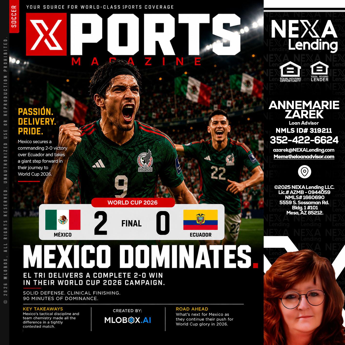 XPORTS MEX 2-0 ECUADOR - AnneMarie Zarek -Mortgage Loan Originator