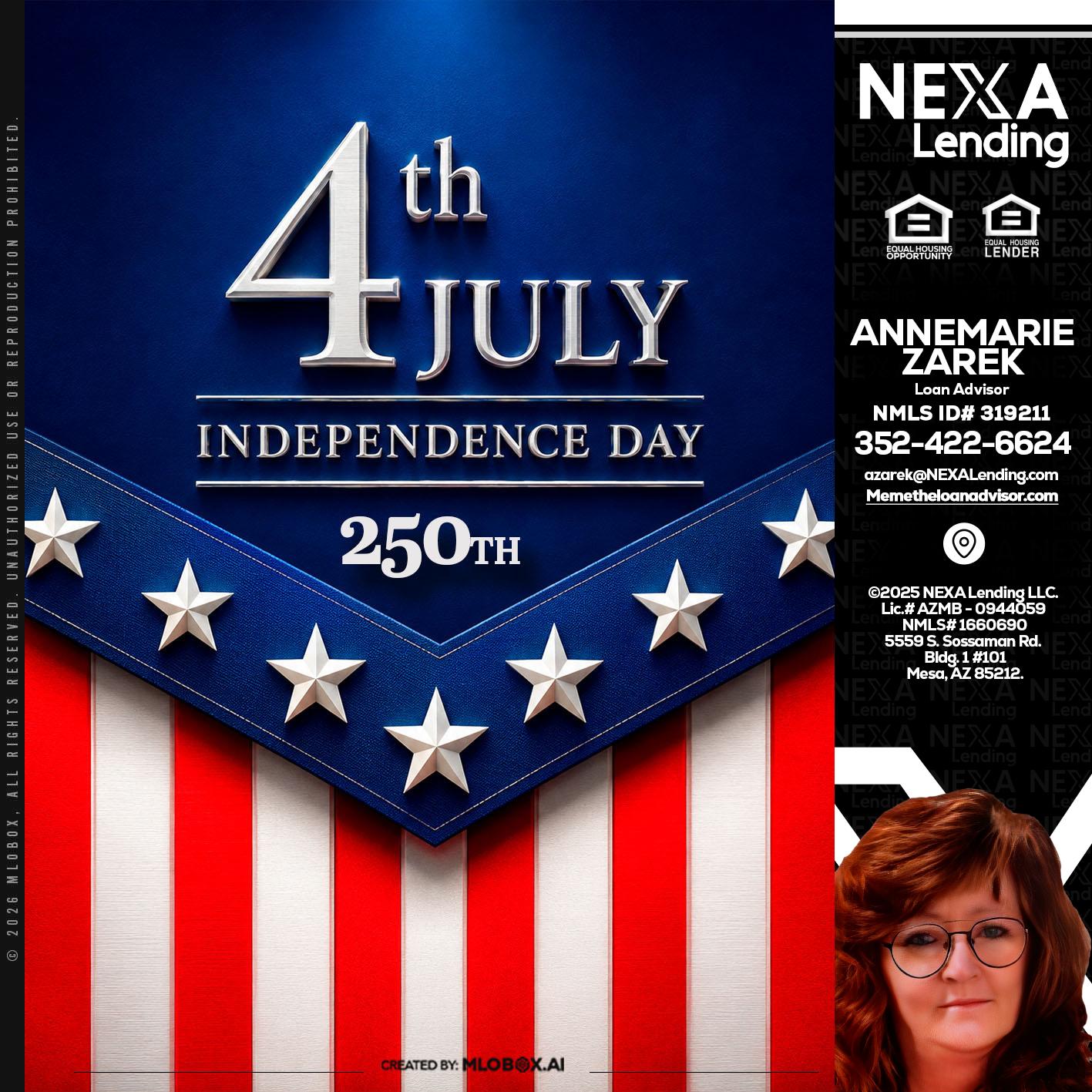 4th of july - AnneMarie Zarek -Mortgage Loan Originator