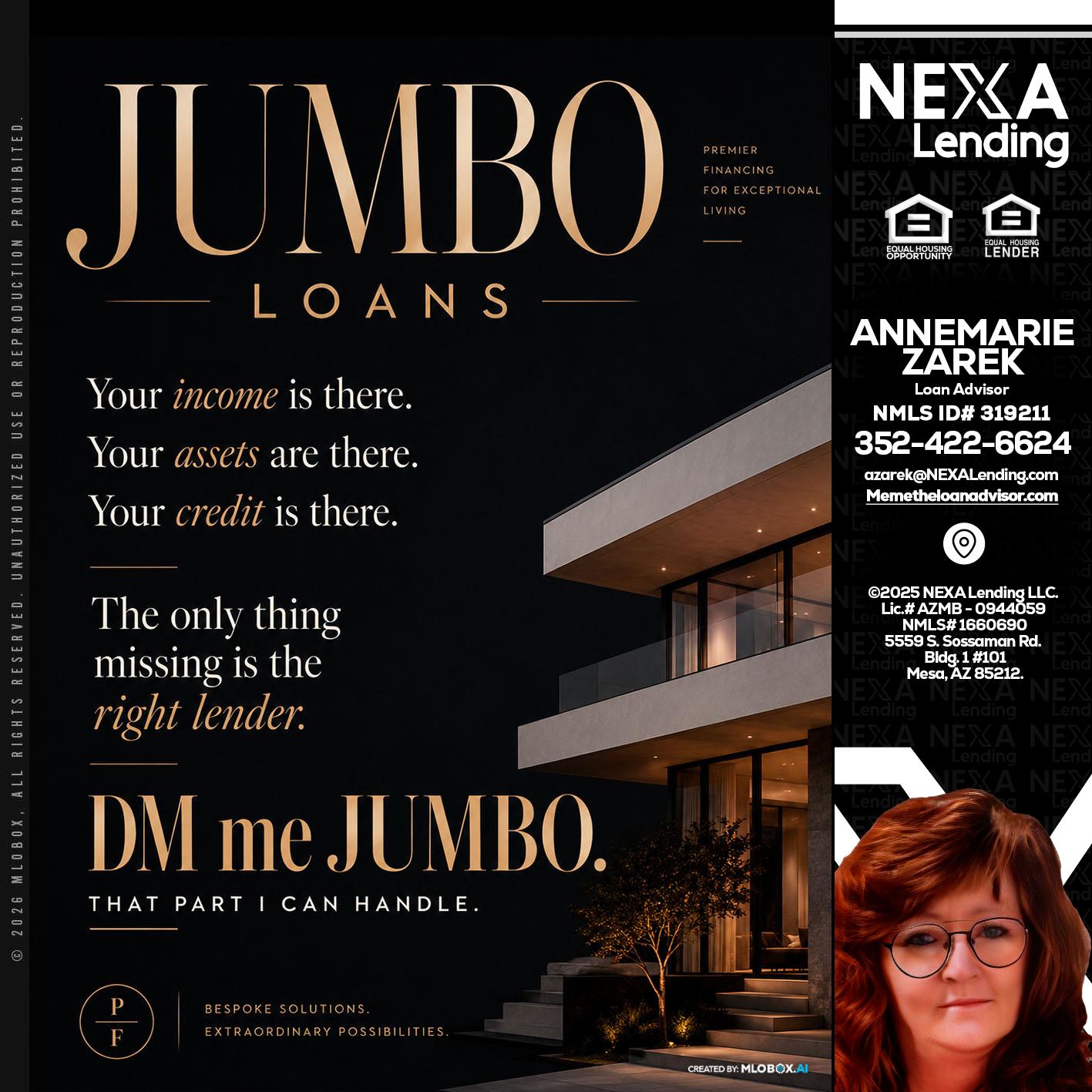 JUMBO LOANS - AnneMarie Zarek -Mortgage Loan Originator