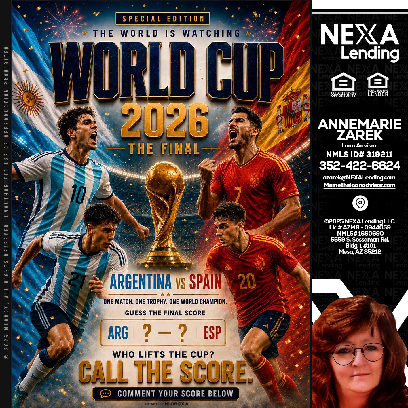 World Cup 2026 finals - AnneMarie Zarek -Mortgage Loan Originator