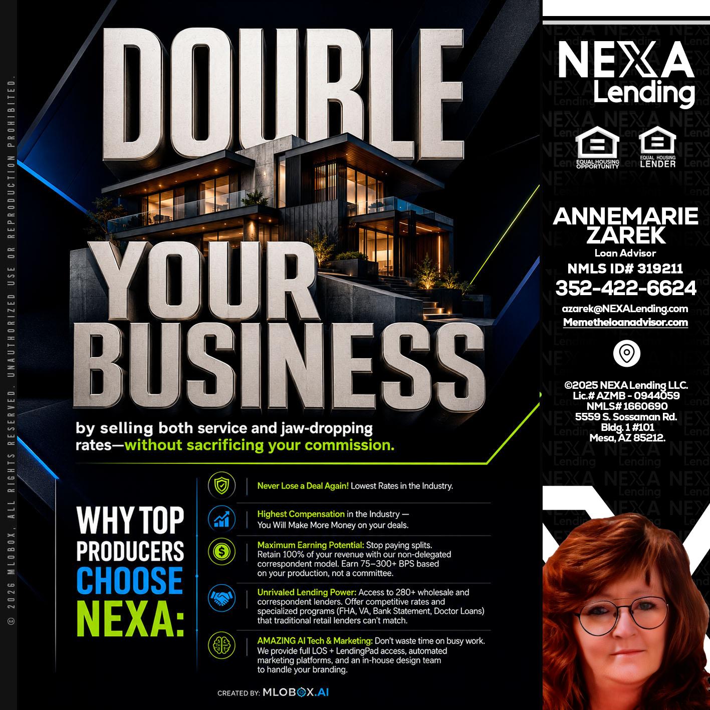 DOUBLE YOUR BUSINESS - AnneMarie Zarek -Mortgage Loan Originator