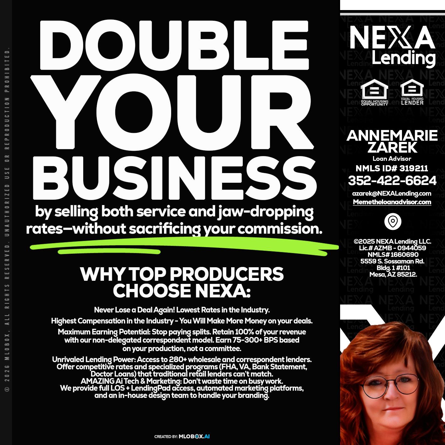 DOUBLE YOUR BUSINESS - AnneMarie Zarek -Mortgage Loan Originator
