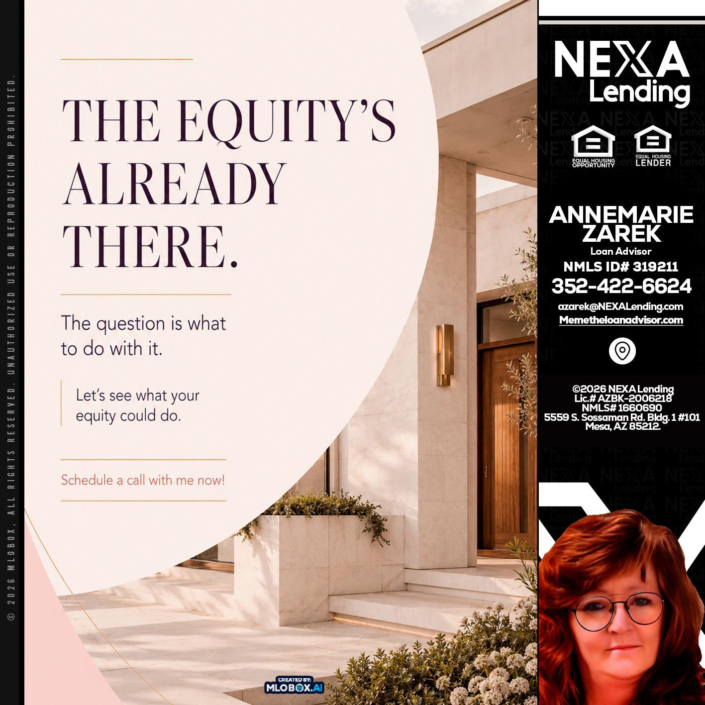 THE EQUITY'S - AnneMarie Zarek -Mortgage Loan Originator