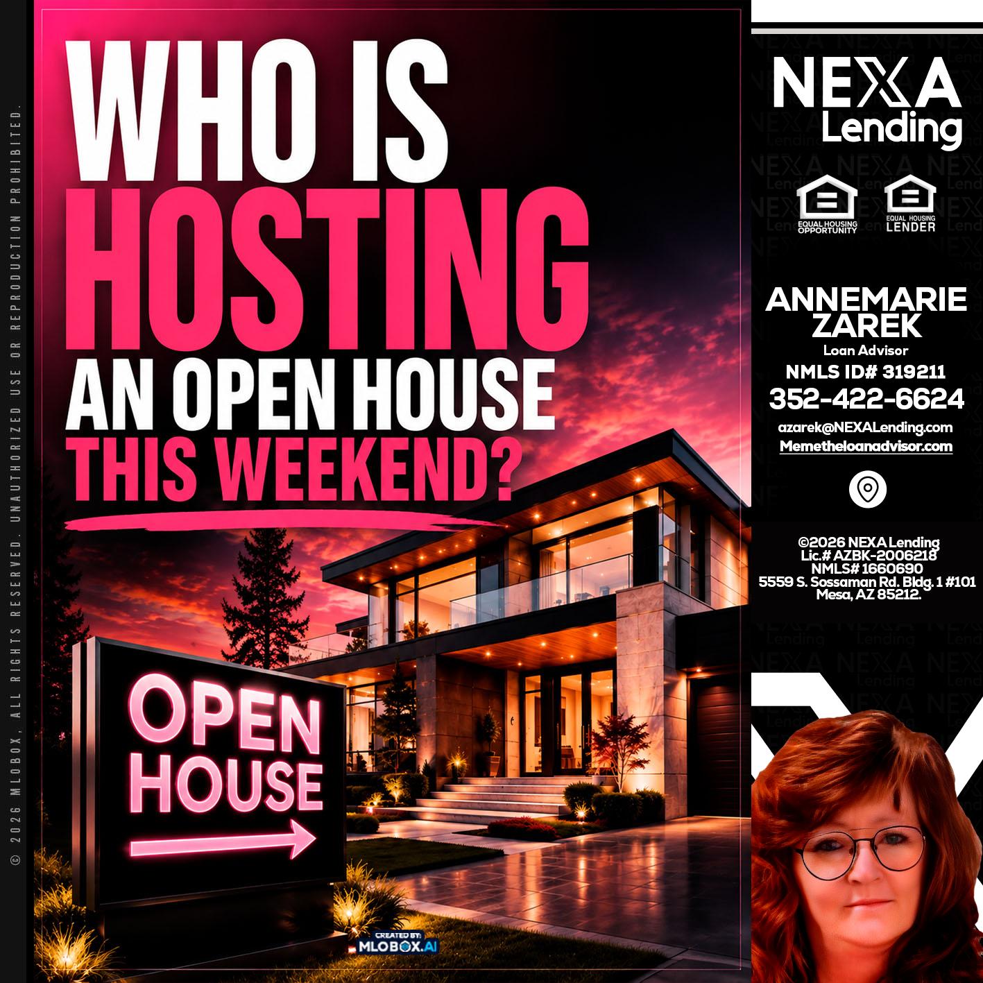 who's is hosting - AnneMarie Zarek -Mortgage Loan Originator