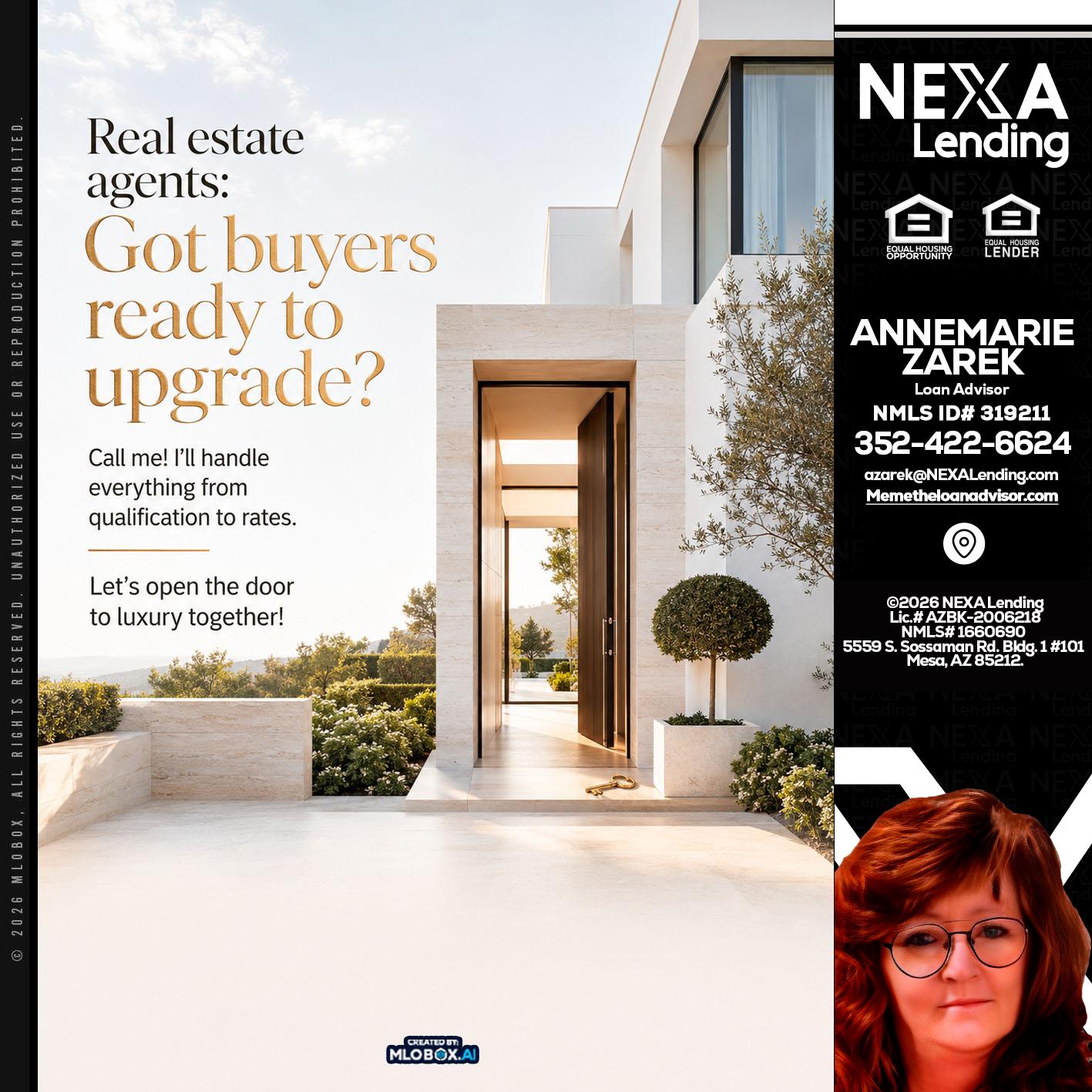 REAL ESTATE AGENTS - AnneMarie Zarek -Mortgage Loan Originator