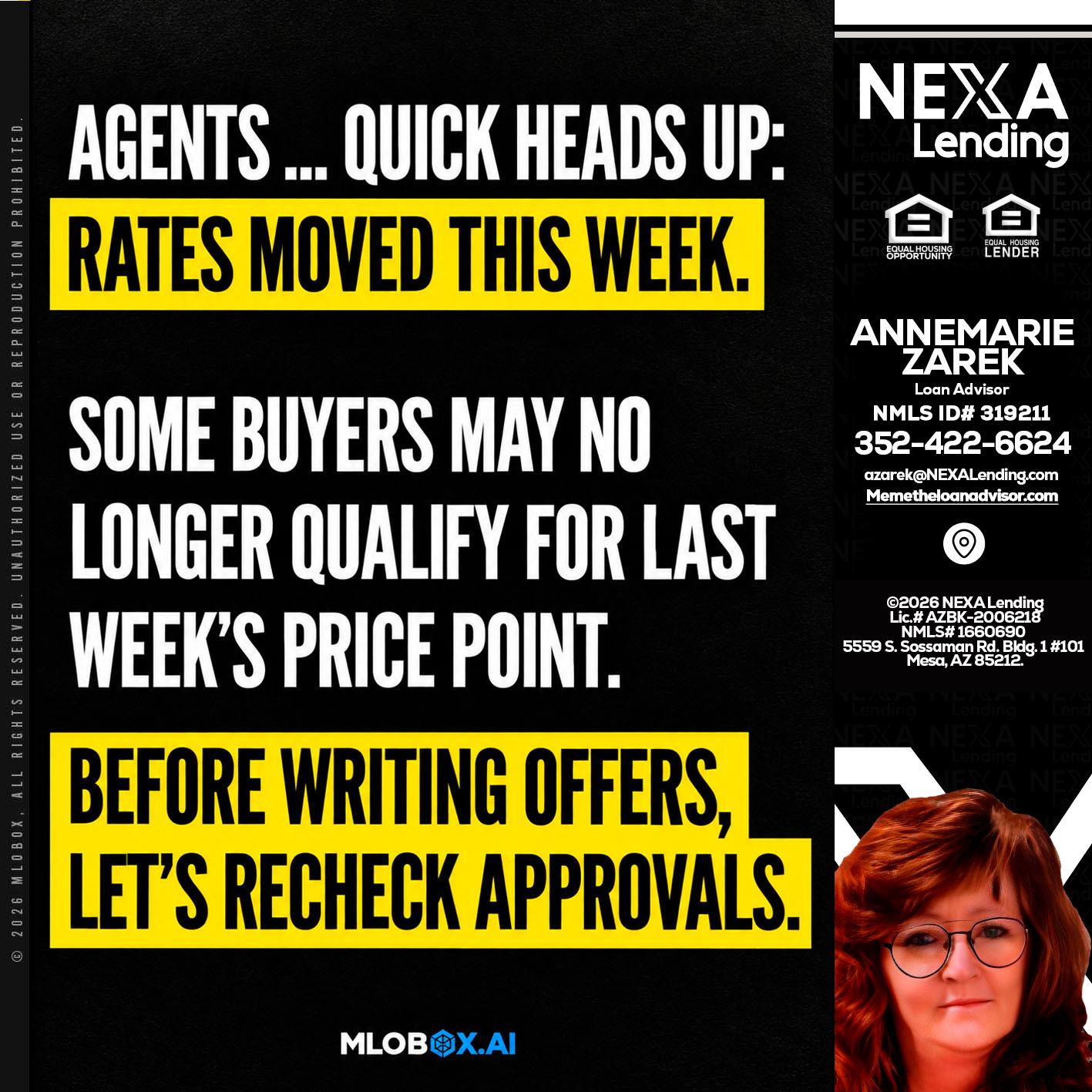 AGENTS QUICK - AnneMarie Zarek -Mortgage Loan Originator