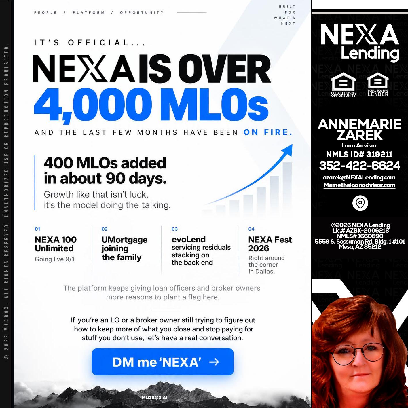 NEXA IS OVER 4000 MLOs - AnneMarie Zarek -Mortgage Loan Originator