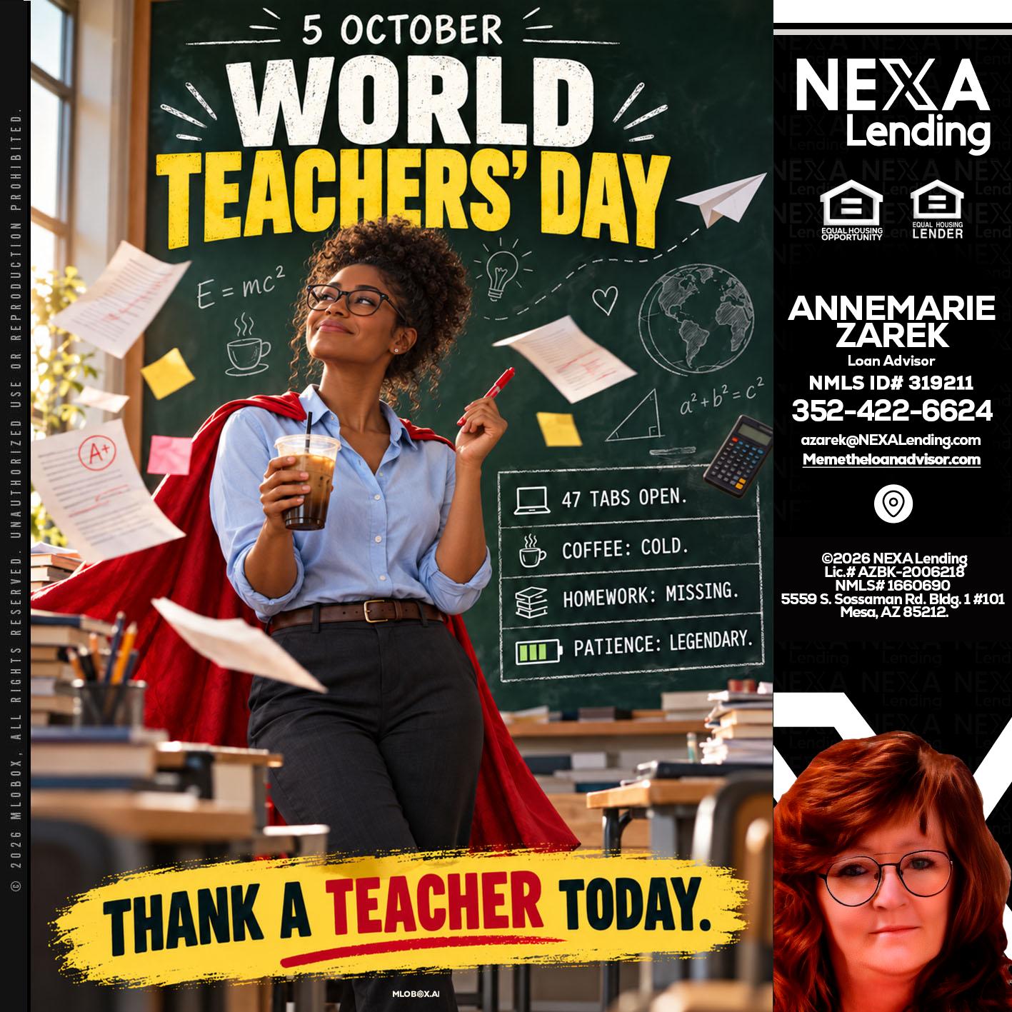 world teacher day - AnneMarie Zarek -Mortgage Loan Originator