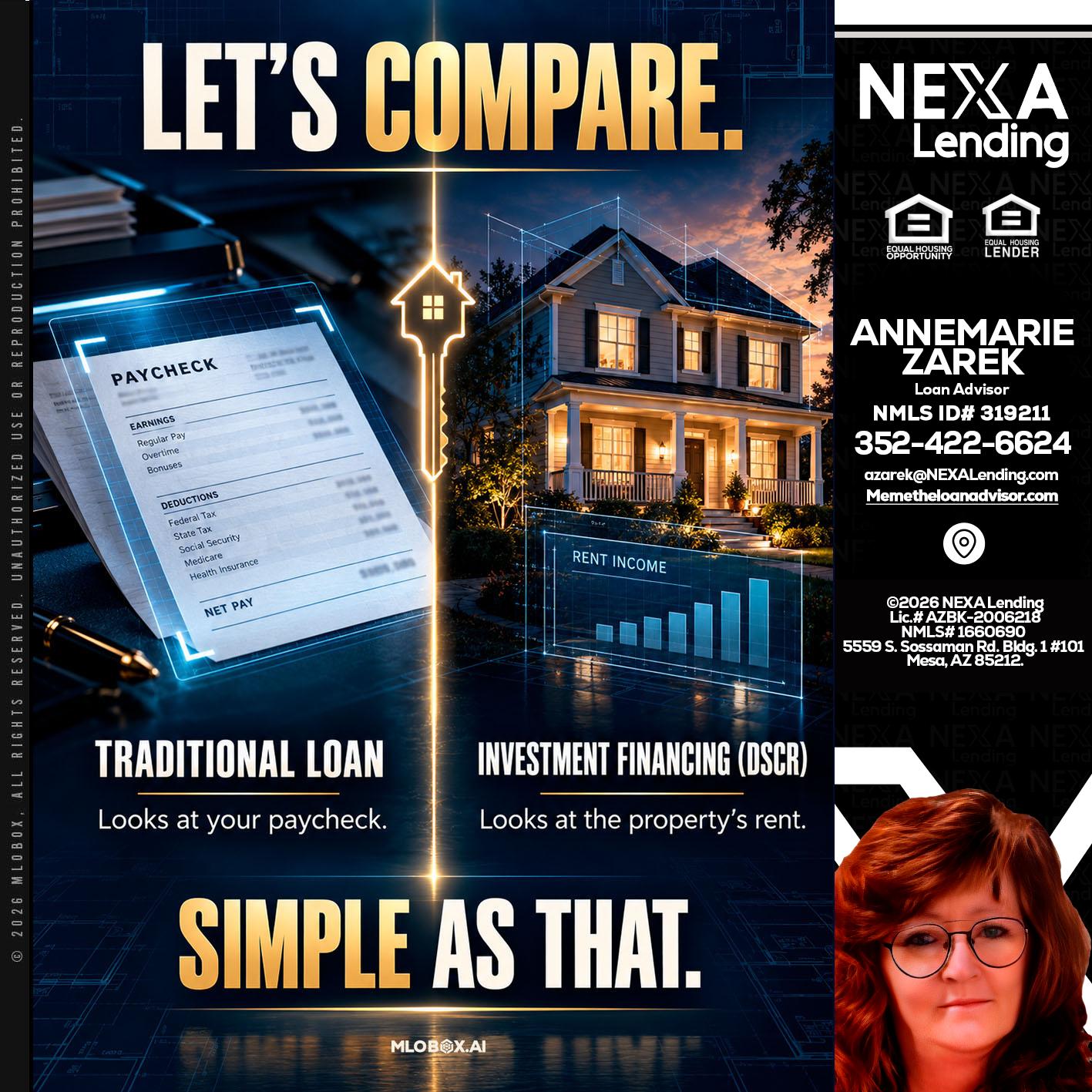 lets compare - AnneMarie Zarek -Mortgage Loan Originator